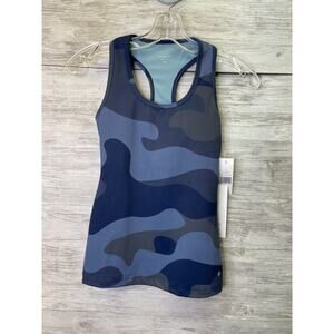 Yogaworks Tank Top XS Womens Blue Camo Racerback